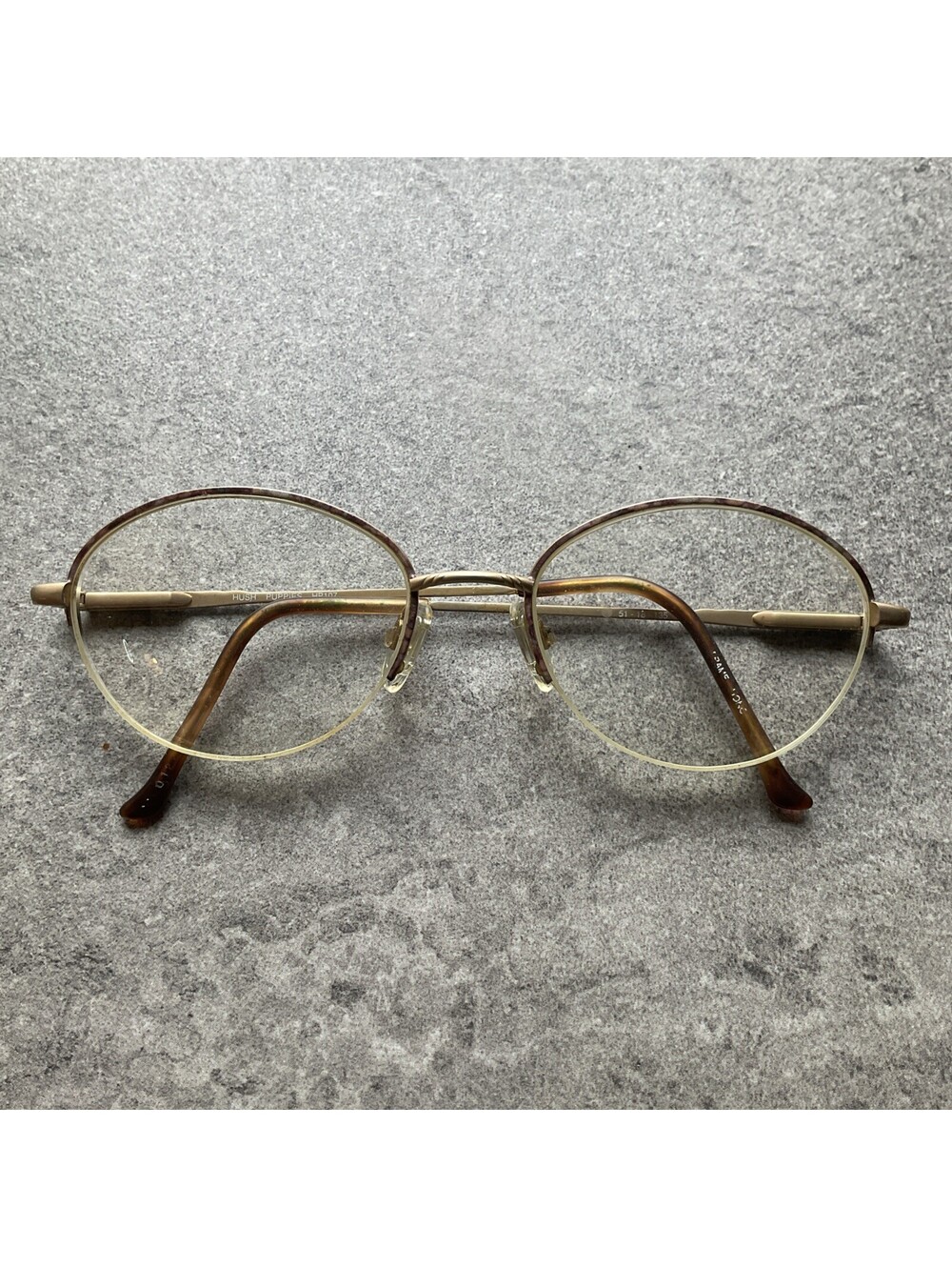 Hush Puppies Eyewear HP107 PK 51-18-135 Pink/Gold Half Rim Eyeglasses Frame G2